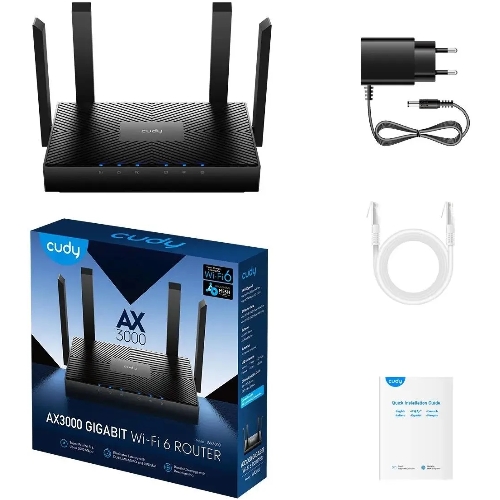 Роутер Cudy WR3000 AX3000 10/100BASE-TX/Wi-Fi черный