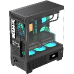 Компьютерный корпус AeroCool/Formula V Line Crystal E1 Black, ATX, TYPE-C*1, USB3.0*2, Switch Display Panel