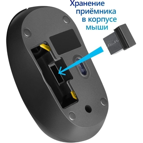 Мышь беспроводная Defender Datum MM-285 черный, 1600 dpi, радиоканал, USB, кнопки - 3