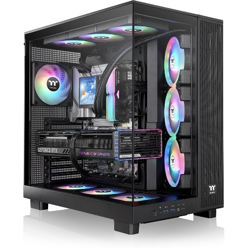 Компьютерный корпус Thermaltake View 380 XL TG ARGB черный без БП E-ATX 2x120мм 2xUSB3.0 audio bott PSU