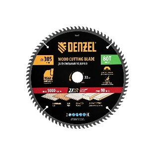 Пильный диск по дереву Denzel ф305 х 32 мм, 80 зубьев