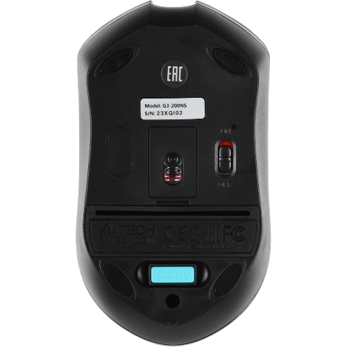 Мышь беспроводная A4Tech G3-200NS черный, 1200 dpi, радиоканал, USB, кнопки - 3