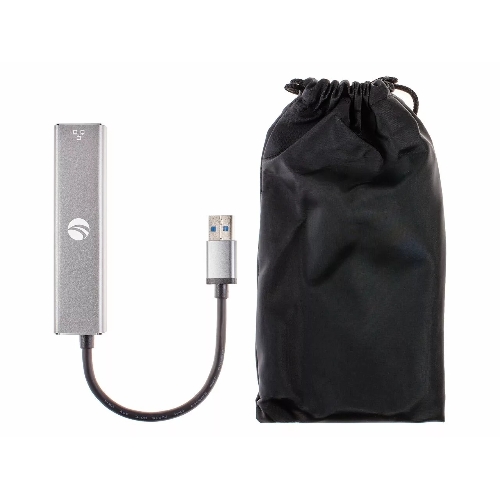 Переходник VCOM USB 3.0 -->RJ-45 1000Mbps+3 USB3.0, Aluminum Shell, 0.2м DH312A