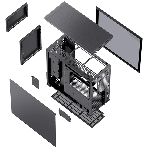 Компьютерный корпус без блока питания JONSBO D41 STD Black ATX без БП, боковая панель из закаленного стекла, mini-ITX, micro-ATX, ATX, черный