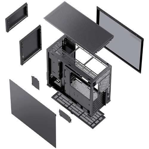 Компьютерный корпус без блока питания JONSBO D41 STD Black ATX без БП, боковая панель из закаленного стекла, mini-ITX, micro-ATX, ATX, черный