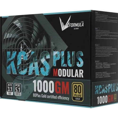 Блок питания Aerocool/Formula 1000W Retail KCAS PLUS 1000GM, 80 PLUS Gold, ATX v2.4, модульный, fan 14cm, 6x PCI-E [6+2-Pin], 10x SATA, 6x MOLEX