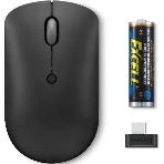 Мышь беспроводная Lenovo 400 черный, 2400 dpi, радиоканал, USB-C, кнопки - 4