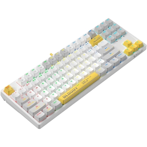 Клавиатура проводная A4Tech Bloody S87 Energy (S87 USB ENERGY WHITE) USB белый/желтый