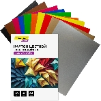 Картон цветной Silwerhof мелованный, 10л. 10цв. A4 Create 240г/м2 папка
