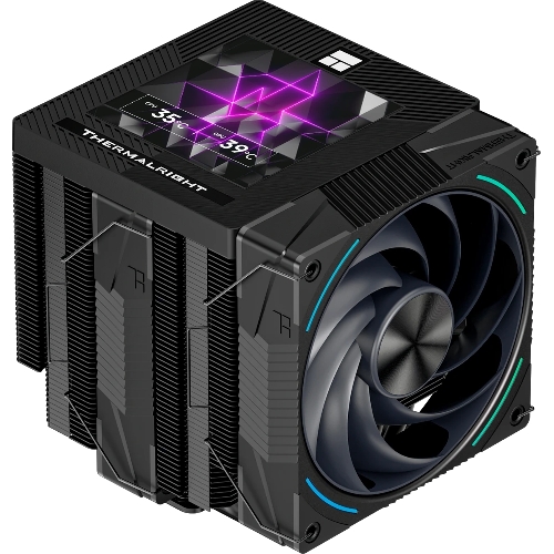 Кулер для процессора Thermalright Phantom Spirit 120 Vision EVO (4-pin PWM, LED, 160mm, Ni/CU, 7x6mm, ARGB, 2x120mm, 92CFM, 36dBA, 2150RPM, S: 1851, 1700, 1200, 115X, AM5, AM4, black)