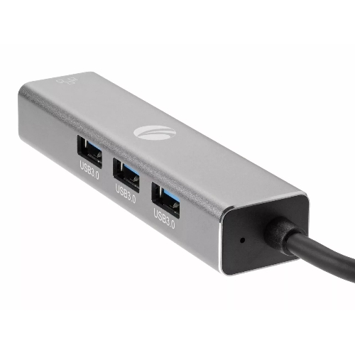 Переходник VCOM USB 3.0 -->RJ-45 1000Mbps+3 USB3.0, Aluminum Shell, 0.2м DH312A
