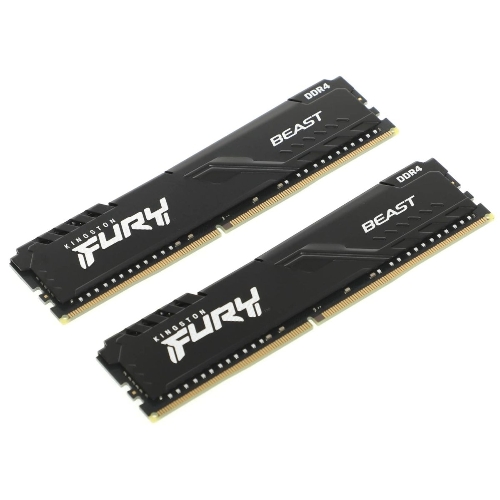 Оперативная память Kingston Fury Beast, DDR4, 64GB (2x32GB), 3200MHz, CL16, DIMM, черный