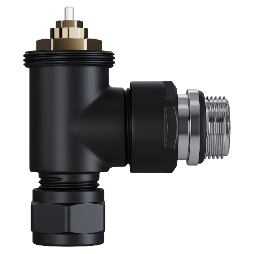 Набор термостатический угловой Royal Thermo Design Pro 15мм М30х1,5 черный
