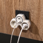 Двойник Rexant электрический (разветвитель) 16А с/з + USB-A + USB-C с защитными шторками, белый