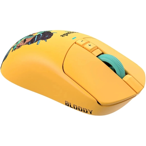 Мышь беспроводная/проводная A4Tech Bloody R72 Ultra желтый, 20000 dpi, радиоканал, USB-C, кнопки - 7
