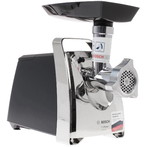 Мясорубка электрическая Bosch MFW67440 черный, 2000 Вт, 3.5 кг/мин, реверс, защита от перегрузки, насадки - 4