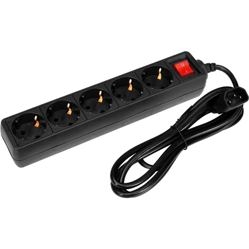 Сетевой фильтр PC Pet AP01006-E-BK (UPS) 1.8 м (5 розеток) черный