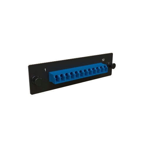 Модульная панель Hyperline, OS2 9/125, 12 х LC, Duplex 120х32, для FO-19BX, черный