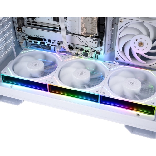 Кулер для корпуса Thermalright TL-M12QRW Reverse (124x120x25mm, 4-pin PWM, ARGB, 47.6CFM, 23.2dBA, 1500RPM, White)