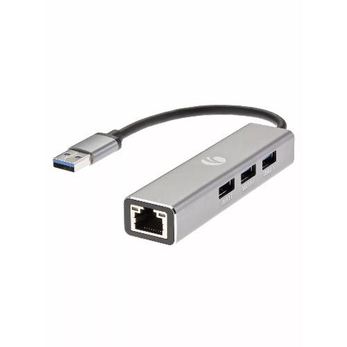 Переходник VCOM USB 3.0 -->RJ-45 1000Mbps+3 USB3.0, Aluminum Shell, 0.2м DH312A