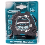 Рулетка Gross Magnetisch, 5 м х 19мм, обрезин. корпус, автоматич. фиксация, нейлон. покр., магн. зацеп