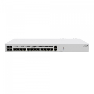 Маршрутизатор Mikrotik CCR2116-12G-4S+ Cloud Core Router 2116-12G-4S+ with Amazon Annapurna Labs Alpine v3 AL73400 CPU (16-cores, 2GHz per core), 16Gb RAM, 4xSFP+ cage, 13xGbit LAN, M.2 PCIe slot, RouterOS L6, 1U rackmount case, Dual PSU