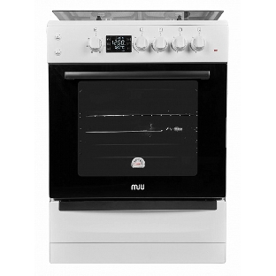 Плита комбинированная MIU 6040 ЕRPDCHK белый, конфорок 4 шт газовых, духовка 65 л, 60 см x 85 см x 60 см