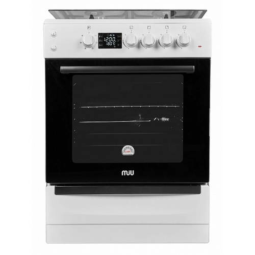 Плита комбинированная MIU 6040 ЕRPDCHK белый, конфорок 4 шт газовых, духовка 65 л, 60 см x 85 см x 60 см