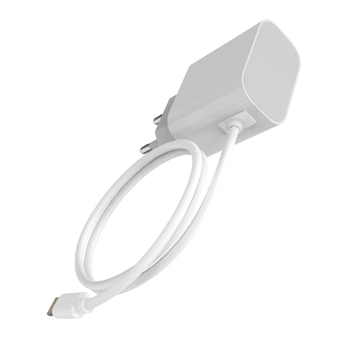 Сетевое зарядное устройство Maxvi CHL-240L Lightning 2.4A, литой кабель 1.2м, белый