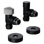 Набор термостатический угловой Royal Thermo Design Pro 15мм М30х1,5 черный