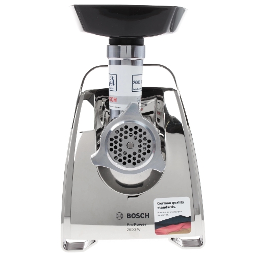 Мясорубка электрическая Bosch MFW67440 черный, 2000 Вт, 3.5 кг/мин, реверс, защита от перегрузки, насадки - 4
