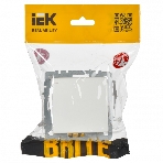 Розетка 1-местная IEK BRITE РСбш10-3-БрБ (BR-R16-16-K01) с заземлением, с защитными шторками и крышкой, 16А, IP20, белый