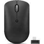 Мышь беспроводная Lenovo 400 черный, 2400 dpi, радиоканал, USB-C, кнопки - 4
