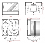 Кулер для процессора ID-COOLING FROZN A610 черный 120мм алюминий/медь 2000rpm 30db 4-pin 250W 155мм