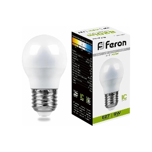 Лампа светодиодная Feron LB-550 9W 230V E27 4000K G45
