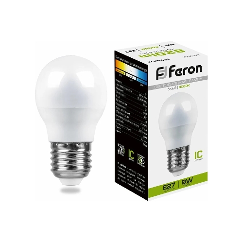 Лампа светодиодная Feron LB-550 9W 230V E27 4000K G45