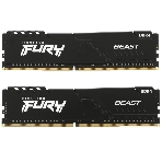 Оперативная память Kingston Fury Beast, DDR4, 64GB (2x32GB), 3200MHz, CL16, DIMM, черный
