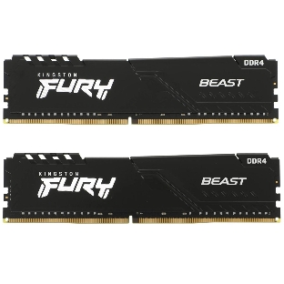 Оперативная память Kingston Fury Beast, DDR4, 64GB (2x32GB), 3200MHz, CL16, DIMM, черный