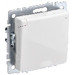 Розетка 1-местная IEK BRITE РСбш10-3-БрБ (BR-R16-16-K01) с заземлением, с защитными шторками и крышкой, 16А, IP20, белый