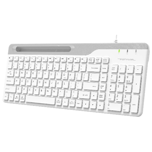 Клавиатура проводная A4Tech Fstyler FK25, USB, белый/серый