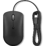 Мышь проводная Lenovo 400 черный, 2400 dpi, USB-C, кнопки - 4