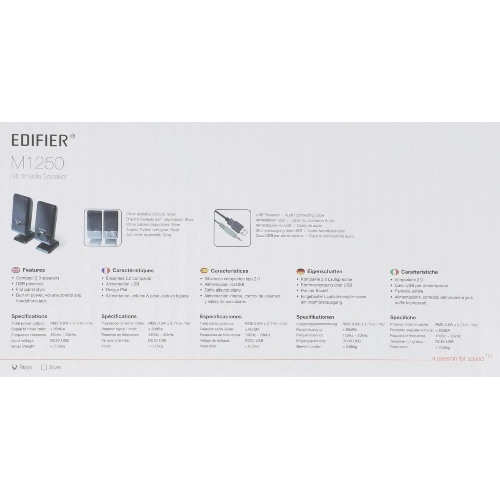 Акустическая система Edifier M1250 черный 2.0 активные