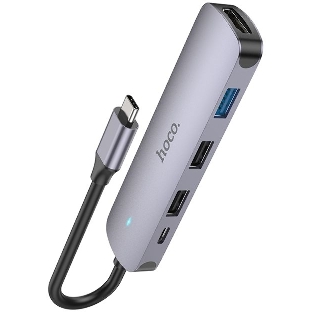 USB-концентратор Hoco HB27, USB Type-C, HDMI/PD/USB 3.0/USB 2.0, USB Type-C