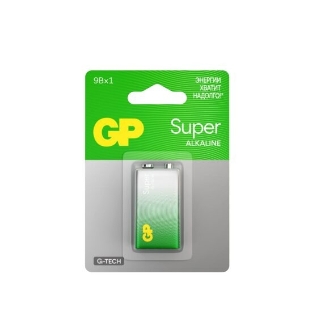 Алкалиновая батарейка GP Super Alkaline G-Tech 9V Крона - 1 шт. на блистере (1 шт.)