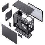 Корпус без блока питания JONSBO D31 MESH Black MATX без БП, боковая панель из закаленного стекла, mini-ITX, micro-ATX, черный