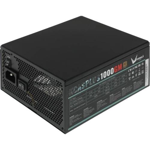Блок питания Aerocool/Formula 1000W Retail KCAS PLUS 1000GM, 80 PLUS Gold, ATX v2.4, модульный, fan 14cm, 6x PCI-E [6+2-Pin], 10x SATA, 6x MOLEX