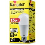 Лампа светодиодная Navigator NLL-A60-15-230-4K-E27 15 Вт грушевидная 4000К белый E27 1200 лм 176-264В