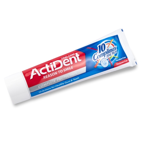 Зубная паста Active ACTIDENT Комплексный уход Complimax, без парабенов, 130 г (512901001)