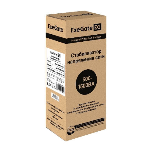 Стабилизатор ExeGate Power AD5000-1000 (1000VA/500W, диапазон 150...280В, 4 евророзетки)