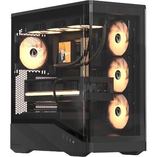 Компьютерный корпус Formula V Line Crystal U9 PA Black, ATX, TYPE-C*1, USB3.0*2, Curved Glass, SIDE 3x PERFORMANCE ARGB, REAR 1x PERFORMANCE ARGB
